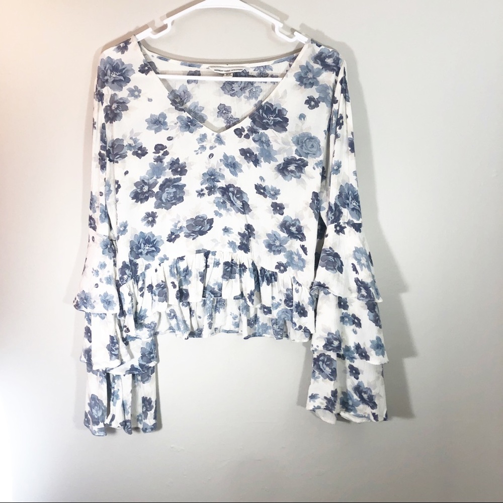 American Eagle boho ruffle sleeve top Size XS